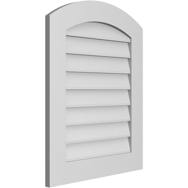 Ekena Millwork Arch Top Surface Mount PVC Gable Vent: Functional, w/ 3-1/2"W x 1"P Standard Frame, 24"W x 30"H - GVPAR24X3001SF