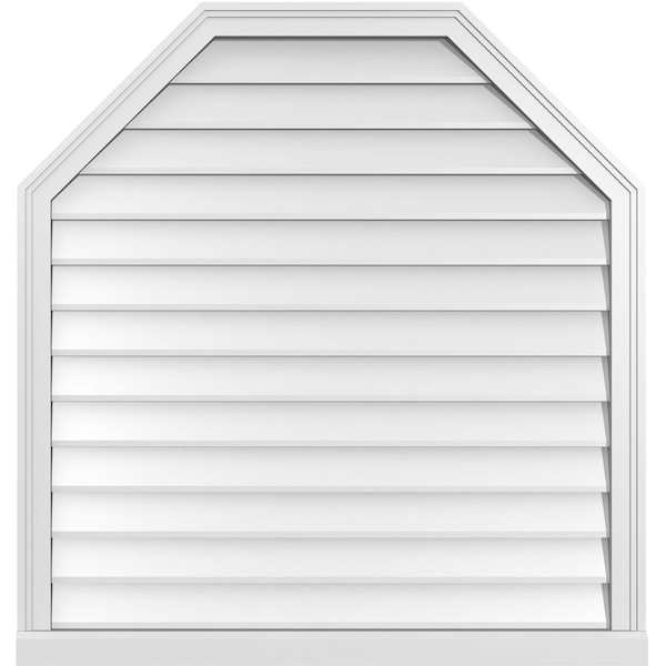Ekena Millwork Octagonal Top Surface Mount PVC Gable Vent w/ 2"W x 2"P Brickmould Sill Frame, 38"W x 40"H - GVPOT38X4003SN