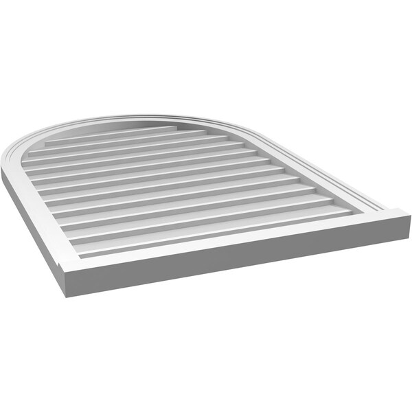 Ekena Millwork Round Top Surface Mount PVC Gable Vent w/ 2"W x 2"P Brickmould Sill Frame, 28"W x 38"H - GVPRT28X3803SN