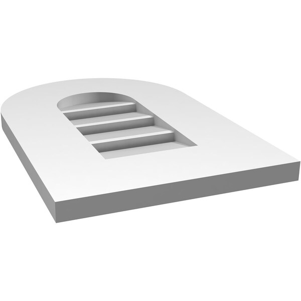 Ekena Millwork Round Top Surface Mount PVC Gable Vent: Functional, w/ 3-1/2"W x 1"P Standard Frame, 12"W x 18"H - GVPRT12X1801SF
