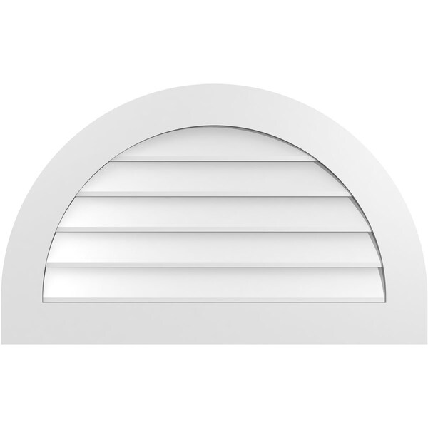 Ekena Millwork Round Top Surface Mount PVC Gable Vent: Non-Functional, w/ 3-1/2"W x 1"P Standard Frame, 36"W x 22"H - GVPRT36X2201SN