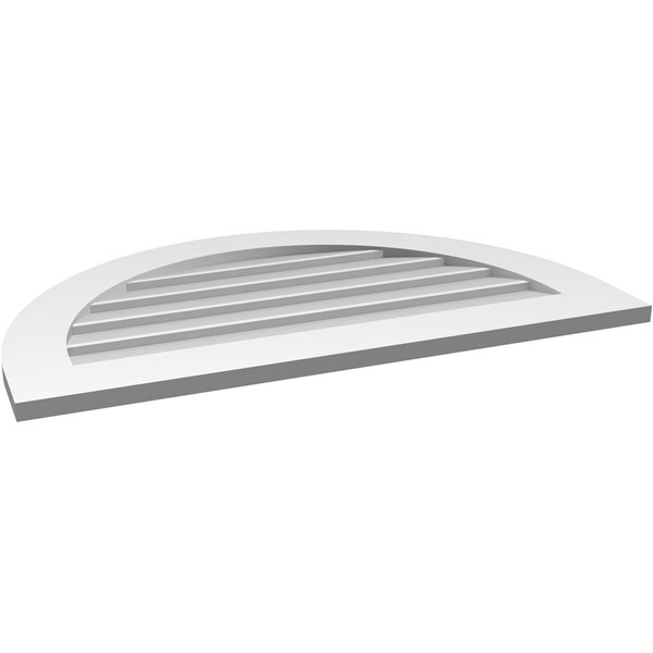 Ekena Millwork Round Top Surface Mount PVC Gable Vent: Non-Functional, w/ 3-1/2"W x 1"P Standard Frame, 36"W x 22"H - GVPRT36X2201SN