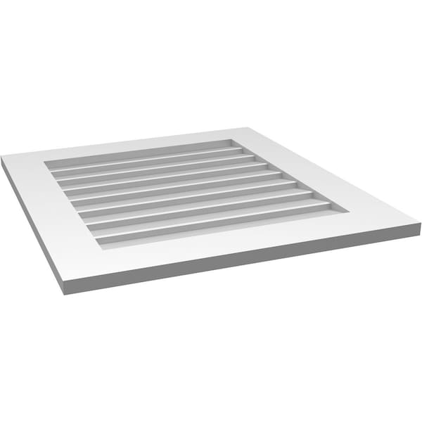 Ekena Millwork Vertical Surface Mount PVC Gable Vent: Non-Functional, w/ 3-1/2"W x 1"P Standard Frame, 26"W x 28"H - GVPVE26X2801SN