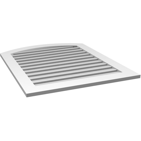 Ekena Millwork Arch Top Surface Mount PVC Gable Vent: Non-Functional, w/ 3-1/2"W x 1"P Standard Frame, 34"W x 38"H - GVPAR34X3801SN