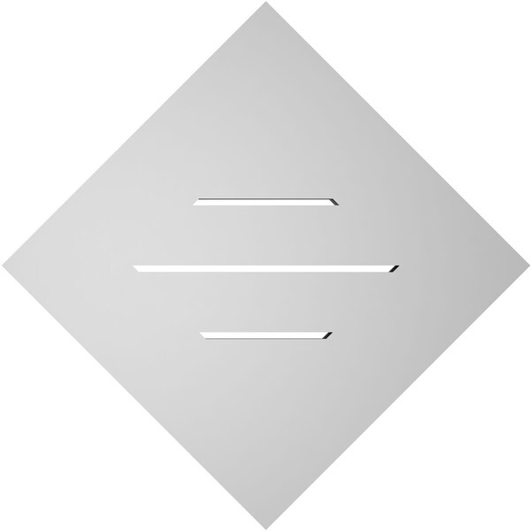 Ekena Millwork Diamond Surface Mount PVC Gable Vent: Non-Functional, w/ 3-1/2"W x 1"P Standard Frame, 18"W x 18"H - GVPDI18X1801SN