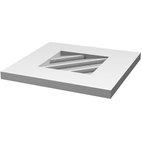 Ekena Millwork Diamond Surface Mount PVC Gable Vent: Non-Functional, w/ 3-1/2"W x 1"P Standard Frame, 18"W x 18"H - GVPDI18X1801SN