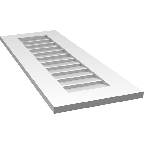 Ekena Millwork Vertical Surface Mount PVC Gable Vent: Non-Functional, w/ 3-1/2"W x 1"P Standard Frame, 14"W x 38"H - GVPVE14X3801SN
