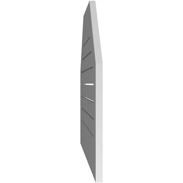 Ekena Millwork Octagonal Top Surface Mount PVC Gable Vent: Functional, w/ 3-1/2"W x 1"P Standard Frame, 38"W x 28"H - GVPOT38X2801SF
