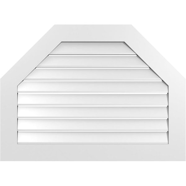 Ekena Millwork Octagonal Top Surface Mount PVC Gable Vent: Functional, w/ 3-1/2"W x 1"P Standard Frame, 38"W x 28"H - GVPOT38X2801SF