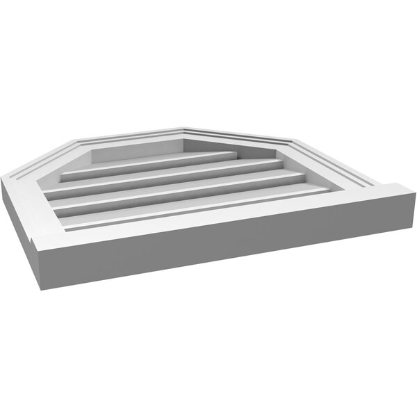 Ekena Millwork Octagonal Top Surface Mount PVC Gable Vent w/ 2"W x 2"P Brickmould Sill Frame, 20"W x 18"H - GVPOT20X1803SF