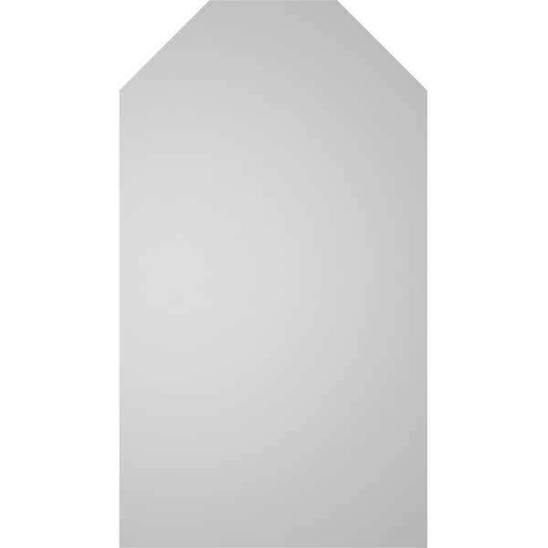 Ekena Millwork Octagonal Top Surface Mount PVC Gable Vent w/ 3-1/2"W x 1"P Standard Frame, 18"W x 32"H - GVPOT18X3201SN
