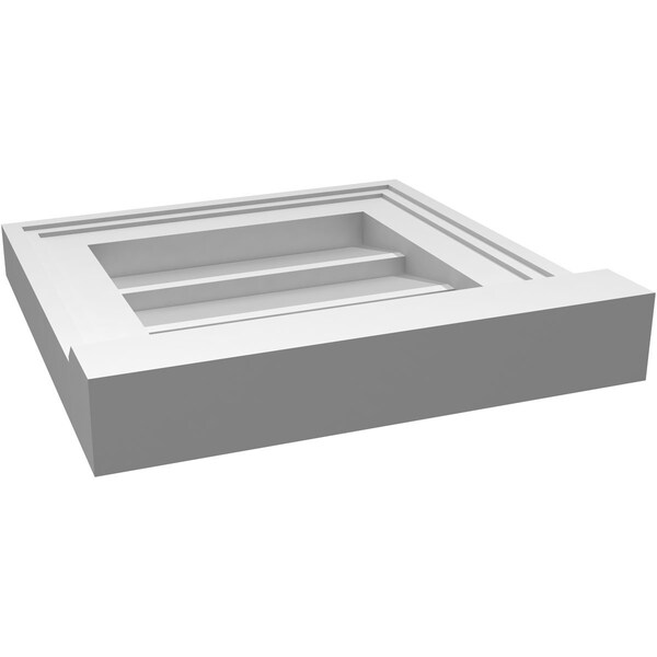 Ekena Millwork Vertical Surface Mount PVC Gable Vent w/ 2"W x 2"H , Brickmould Sill Frame, 12"W x 12"H - GVPVE12X1203SN