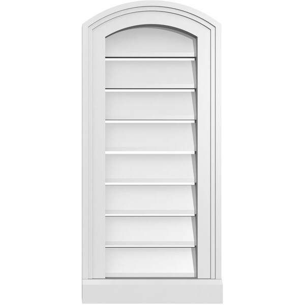 Ekena Millwork Arch Top Surface Mount PVC Gable Vent w/ 2"W x 2"P Brickmould Sill Frame, 12"W x 24"H - GVPAR12X2403SN