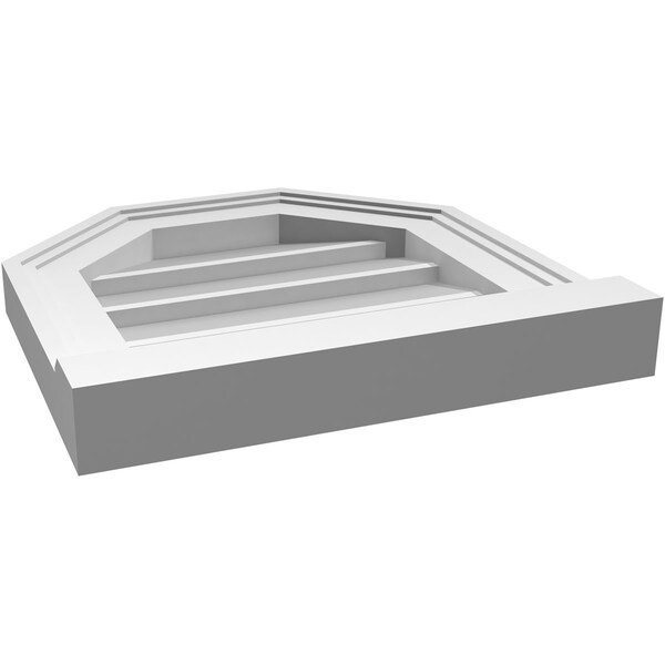 Ekena Millwork Octagonal Top Surface Mount PVC Gable Vent w/ 2"W x 2"P Brickmould Sill Frame, 14"W x 14"H - GVPOT14X1403SN