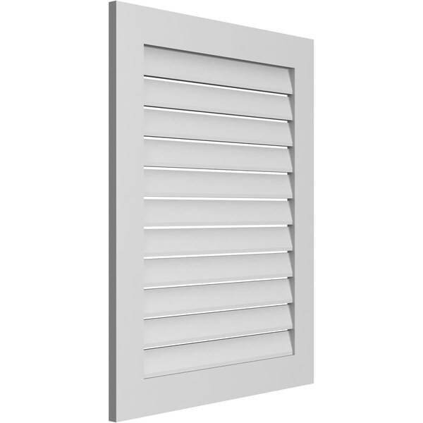 Ekena Millwork Vertical Surface Mount PVC Gable Vent: Functional, w/ 3-1/2"W x 1"P Standard Frame, 30"W x 38"H - GVPVE30X3801SF