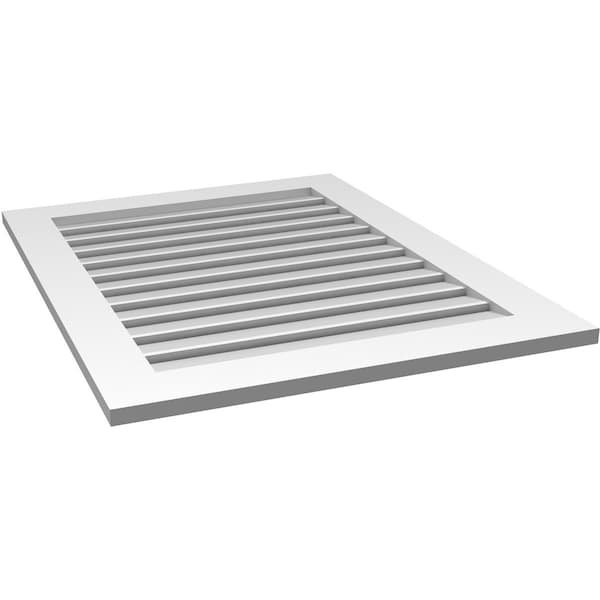 Ekena Millwork Vertical Surface Mount PVC Gable Vent: Functional, w/ 3-1/2"W x 1"P Standard Frame, 30"W x 38"H - GVPVE30X3801SF