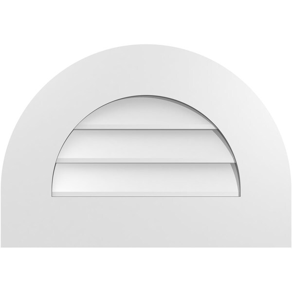 Ekena Millwork Round Top Surface Mount PVC Gable Vent: Non-Functional, w/ 3-1/2"W x 1"P Standard Frame, 20"W x 14"H - GVPRT20X1401SN