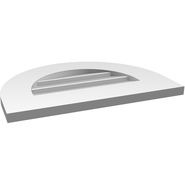 Ekena Millwork Round Top Surface Mount PVC Gable Vent: Non-Functional, w/ 3-1/2"W x 1"P Standard Frame, 20"W x 14"H - GVPRT20X1401SN