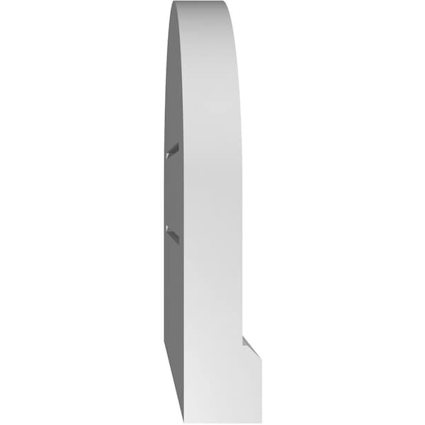 Ekena Millwork Round Top Surface Mount PVC Gable Vent: Functional, w/ 2"W x 2"P Brickmould Sill Frame, 12"W x 12"H - GVPRT12X1203SF