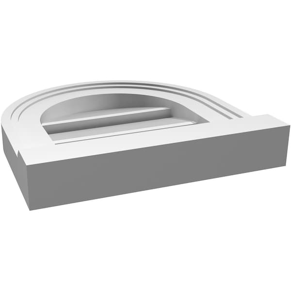 Ekena Millwork Round Top Surface Mount PVC Gable Vent: Functional, w/ 2"W x 2"P Brickmould Sill Frame, 12"W x 12"H - GVPRT12X1203SF