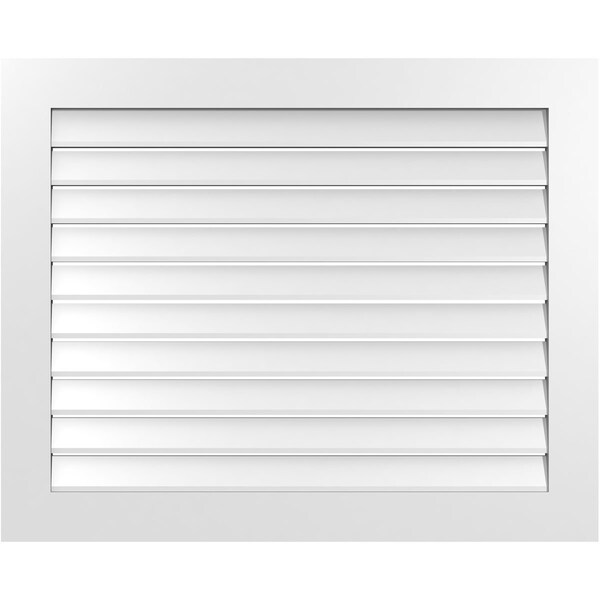 Ekena Millwork Vertical Surface Mount PVC Gable Vent: Functional, w/ 3-1/2"W x 1"P Standard Frame, 42"W x 34"H - GVPVE42X3401SF