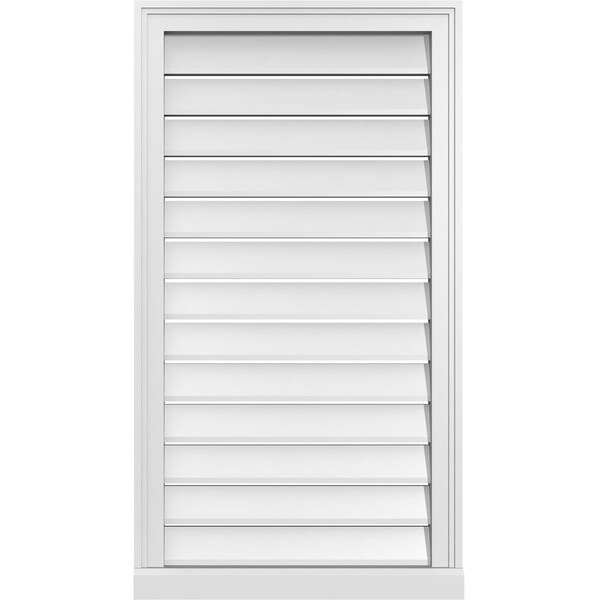 Ekena Millwork Vertical Surface Mount PVC Gable Vent: Functional, w/ 2"W x 2"P Brickmould Sill Frame, 22"W x 40"H - GVPVE22X4003SF