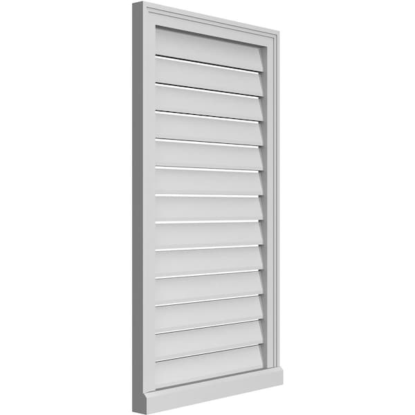 Ekena Millwork Vertical Surface Mount PVC Gable Vent: Functional, w/ 2"W x 2"P Brickmould Sill Frame, 22"W x 40"H - GVPVE22X4003SF