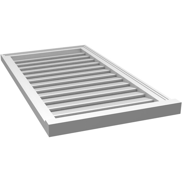 Ekena Millwork Vertical Surface Mount PVC Gable Vent: Functional, w/ 2"W x 2"P Brickmould Sill Frame, 22"W x 40"H - GVPVE22X4003SF