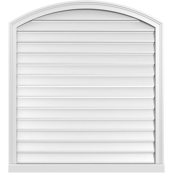 Ekena Millwork Arch Top Surface Mount PVC Gable Vent w/ 2"W x 2"P Brickmould Sill Frame, 38"W x 40"H - GVPAR38X4003SN