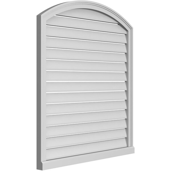 Ekena Millwork Arch Top Surface Mount PVC Gable Vent w/ 2"W x 2"P Brickmould Sill Frame, 38"W x 40"H - GVPAR38X4003SN
