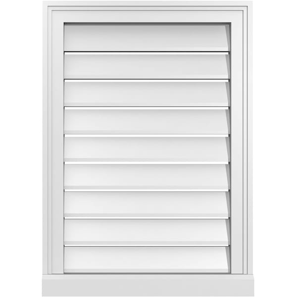 Ekena Millwork Vertical Surface Mount PVC Gable Vent: Functional, w/ 2"W x 2"P Brickmould Sill Frame, 20"W x 28"H - GVPVE20X2803SF