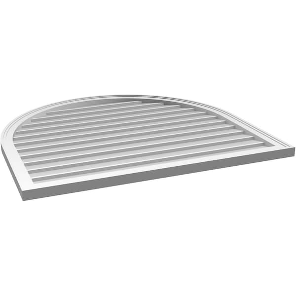 Ekena Millwork Round Top Surface Mount PVC Gable Vent w/ 2"W x 1-1/2"P Brickmould Frame, 42"W x 38"H - GVPRT42X3802SN