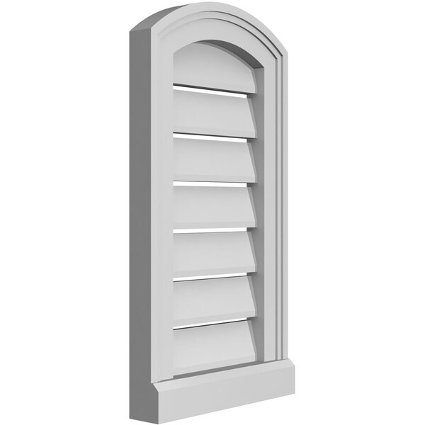 Ekena Millwork Arch Top Surface Mount PVC Gable Vent w/ 2"W x 2"P Brickmould Sill Frame, 12"W x 20"H - GVPAR12X2003SN