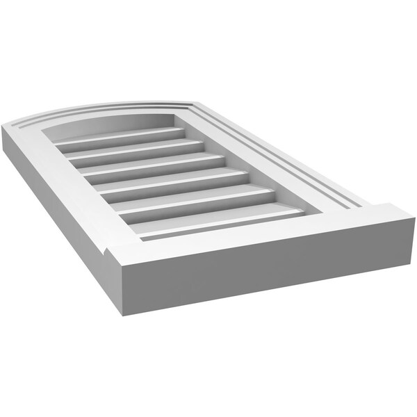 Ekena Millwork Arch Top Surface Mount PVC Gable Vent w/ 2"W x 2"P Brickmould Sill Frame, 12"W x 20"H - GVPAR12X2003SN