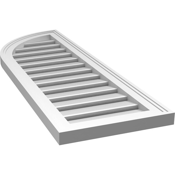 Ekena Millwork Quarter Round Top Left Surface Mount PVC Gable Vent w/ 2"W x 1-1/2"P Brickmould Frame, 14"W x 40"H - GVPQL14X4002SF