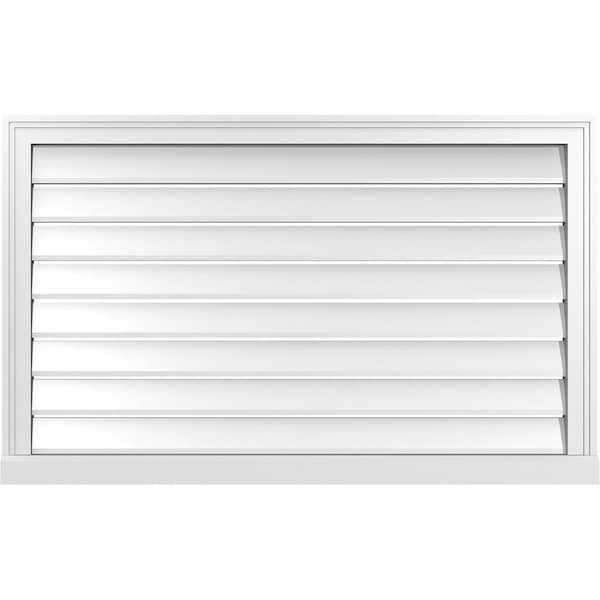 Ekena Millwork Vertical Surface Mount PVC Gable Vent: Functional, w/ 2"W x 2"P Brickmould Sill Frame, 42"W x 26"H - GVPVE42X2603SF