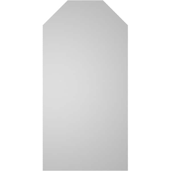Ekena Millwork Octagonal Top Surface Mount PVC Gable Vent w/ 2"W x 2"P Brickmould Sill Frame, 16"W x 32"H - GVPOT16X3203SN