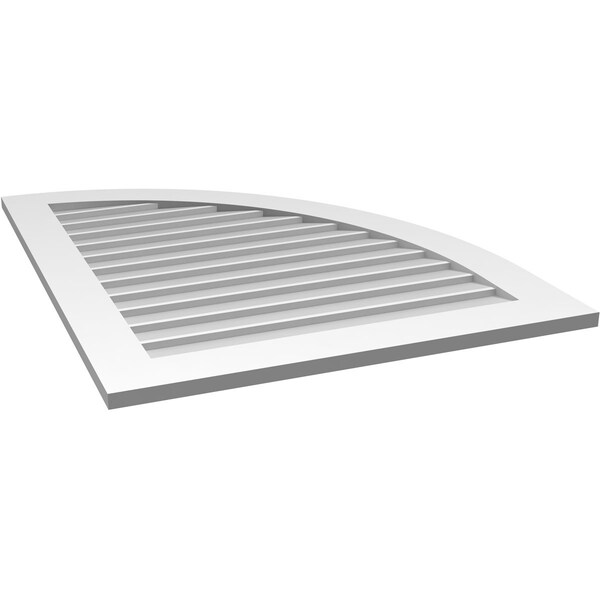 Ekena Millwork Quarter Round Top Right Surface Mount PVC Gable Vent w/ 3-1/2"W x 1"P Standard Frame, 32"W x 40"H - GVPQR32X4001SN