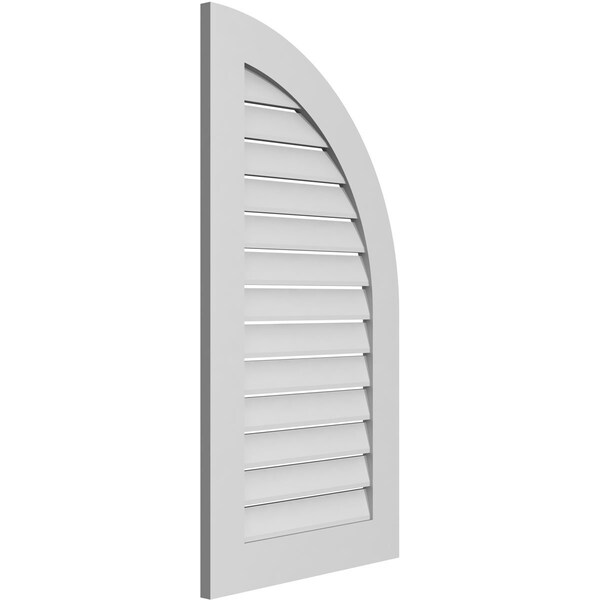 Ekena Millwork Quarter Round Top Right Surface Mount PVC Gable Vent w/ 3-1/2"W x 1"P Standard Frame, 22"W x 42"H - GVPQR22X4201SF