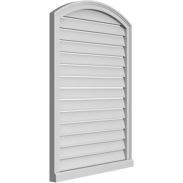 Ekena Millwork Arch Top Surface Mount PVC Gable Vent w/ 2"W x 2"P Brickmould Sill Frame, 30"W x 40"H - GVPAR30X4003SN