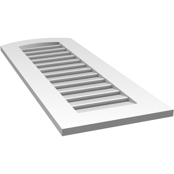 Ekena Millwork Arch Top Surface Mount PVC Gable Vent: Non-Functional, w/ 3-1/2"W x 1"P Standard Frame, 16"W x 40"H - GVPAR16X4001SN