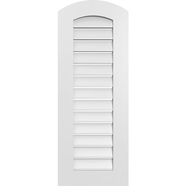 Ekena Millwork Arch Top Surface Mount PVC Gable Vent: Non-Functional, w/ 3-1/2"W x 1"P Standard Frame, 16"W x 40"H - GVPAR16X4001SN