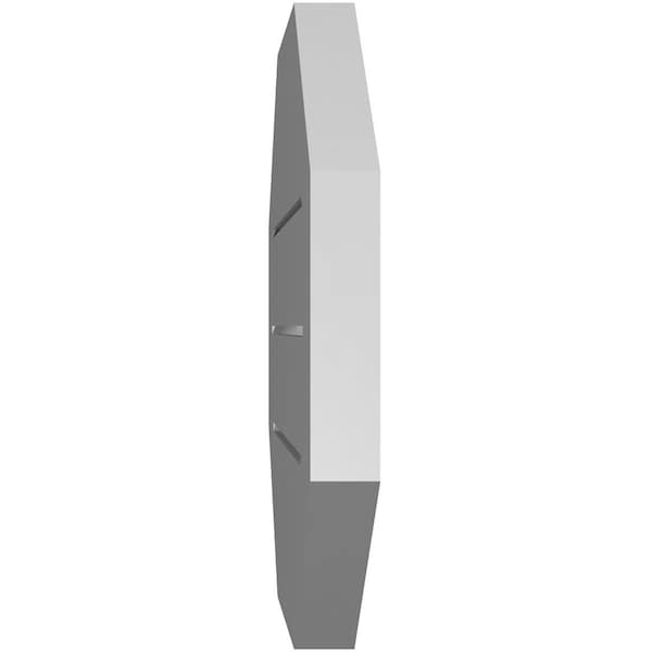 Ekena Millwork Octagonal Surface Mount PVC Gable Vent: Functional, w/ 2"W x 1-1/2"P Brickmould Frame, 16"W x 16"H - GVPOC16X1602SF