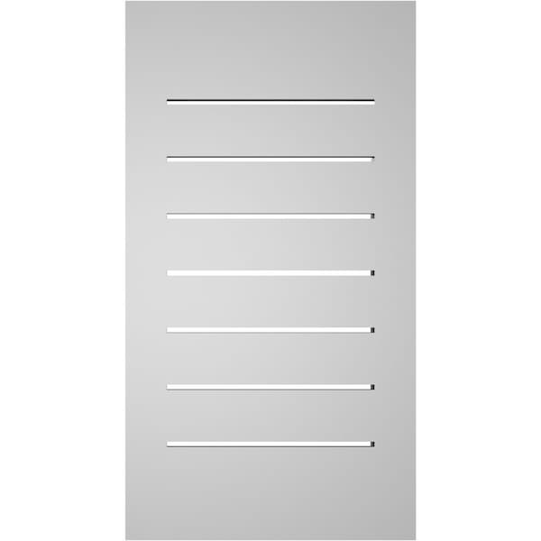 Ekena Millwork Vertical Surface Mount PVC Gable Vent: Functional, w/ 2"W x 2"P Brickmould Sill Frame, 14"W x 26"H - GVPVE14X2603SF