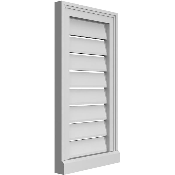 Ekena Millwork Vertical Surface Mount PVC Gable Vent: Functional, w/ 2"W x 2"P Brickmould Sill Frame, 14"W x 26"H - GVPVE14X2603SF