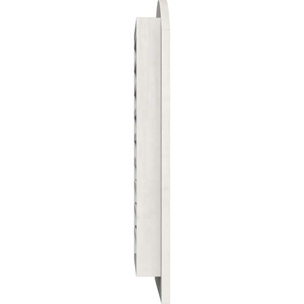 Ekena Millwork Arch Top Gable Vent Primed, Functional, Pine Gable Vent w/ 1" x 4" Flat Trim Frame, 14"W x 32"H - GVWAR14X3201SFPPI