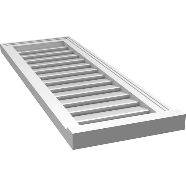 Ekena Millwork Vertical Surface Mount PVC Gable Vent: Functional, w/ 2"W x 2"P Brickmould Sill Frame, 14"W x 40"H - GVPVE14X4003SF