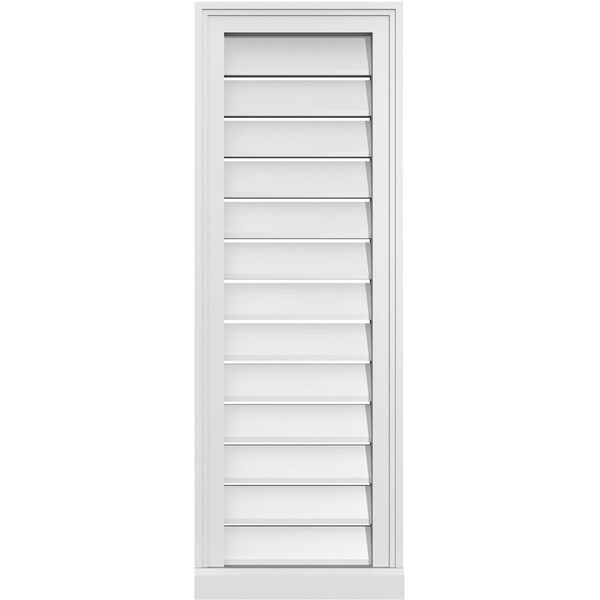 Ekena Millwork Vertical Surface Mount PVC Gable Vent: Functional, w/ 2"W x 2"P Brickmould Sill Frame, 14"W x 40"H - GVPVE14X4003SF