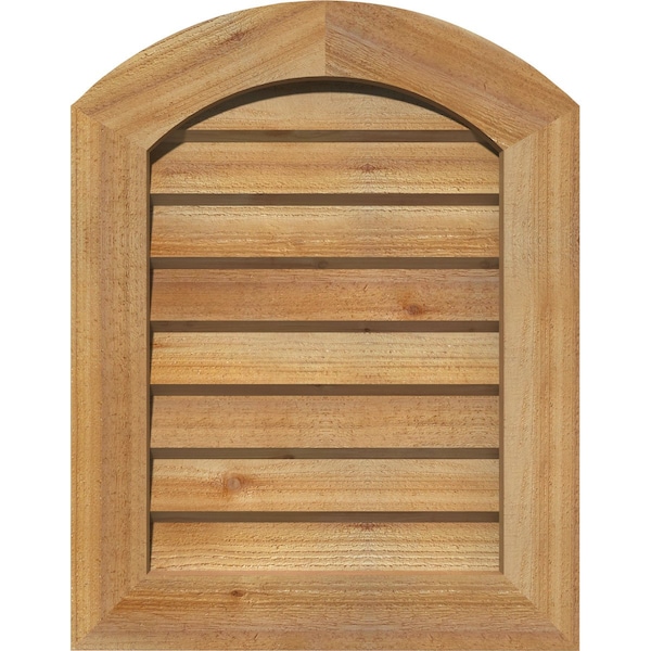 Ekena Millwork Arch Top Gable Vent Non-Functional Western Red Cedar Gable Vent w/Decorative Face Frame, 24"W x 28"H - GVWAR24X2802RDUWR