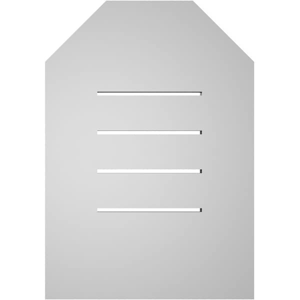 Ekena Millwork Octagonal Top Surface Mount PVC Gable Vent: Functional, w/ 3-1/2"W x 1"P Standard Frame, 14"W x 20"H - GVPOT14X2001SF